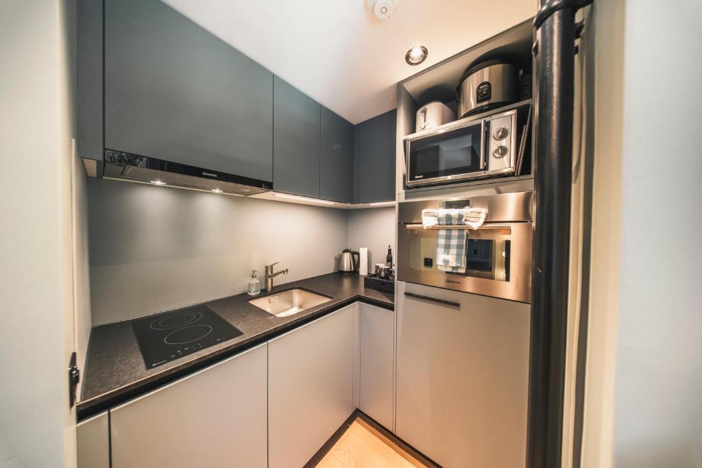 HOP Pure Studio 330 Kueche Voll ausgestattet Ofen Mikrowelle Interlaken